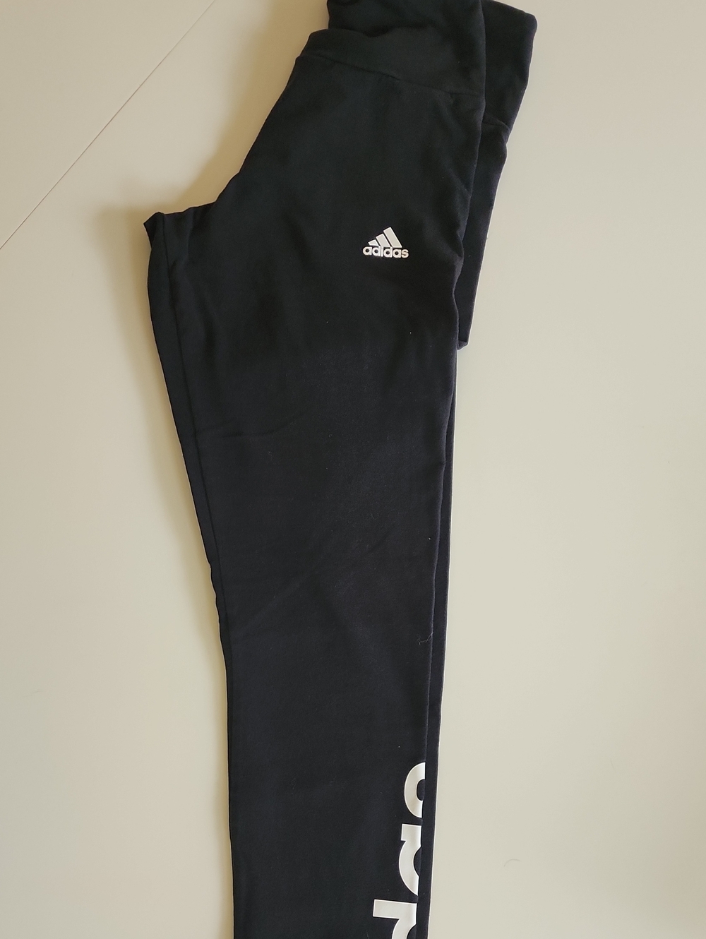 adidas Women's Black Leggings with White Logo